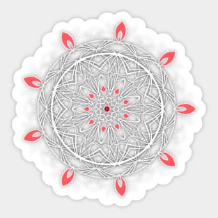 Coral Pedals Mandala White Sticker